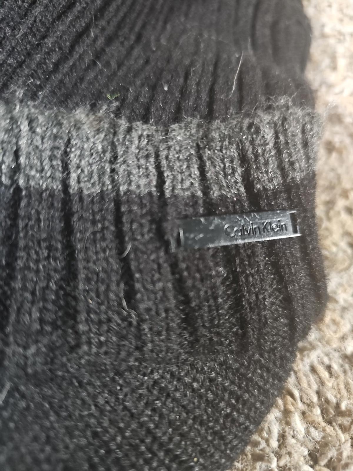 Calvin Klein Knit Black Brimmed Beanie Newsboy Hat Soft