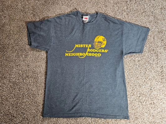 Sconnie Mister Rodgers' Neighborhood #12 Packers Tshirt L