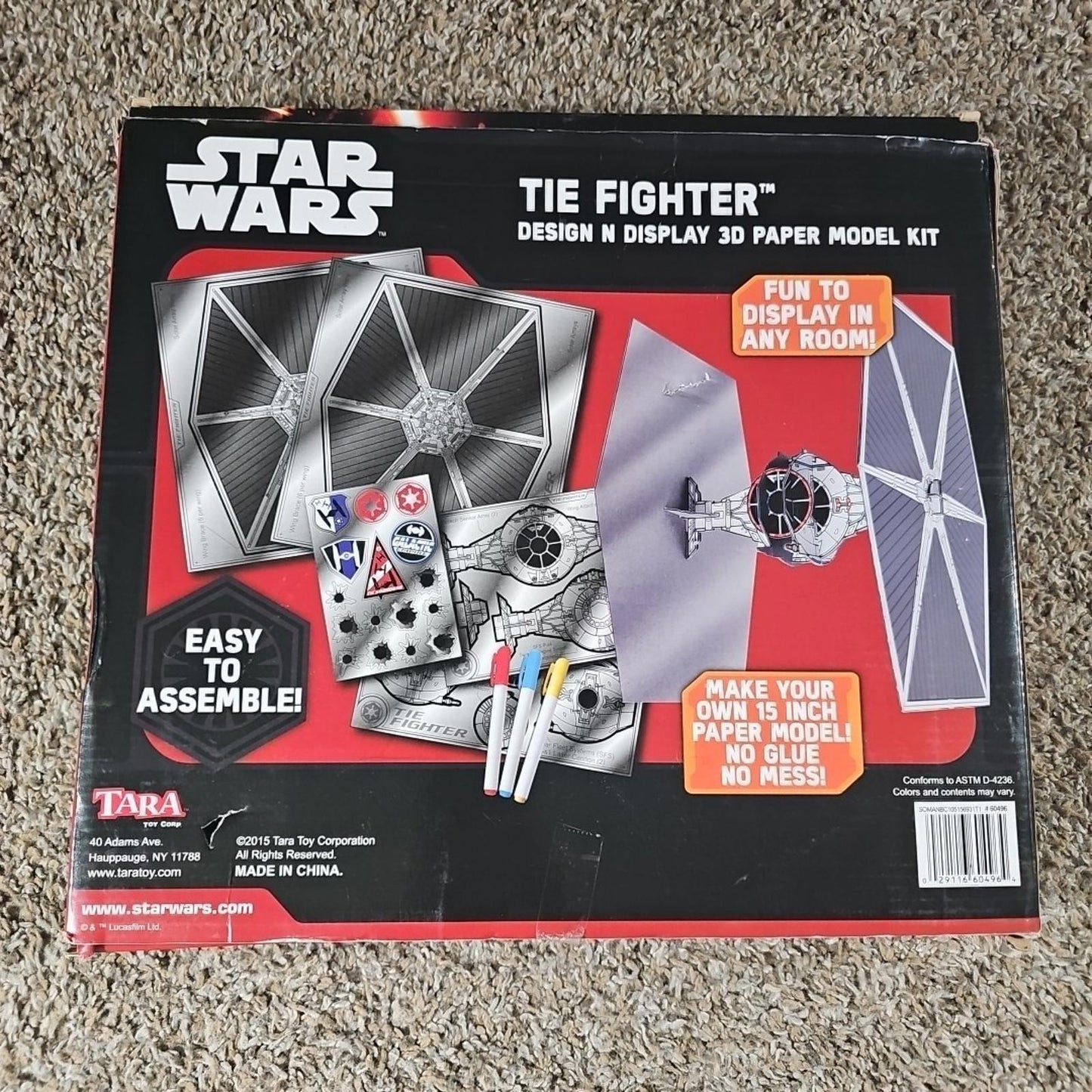 Star Wars TIE Fighter Design N Display 3D Paper Model Kit Sealed New in Box 3+