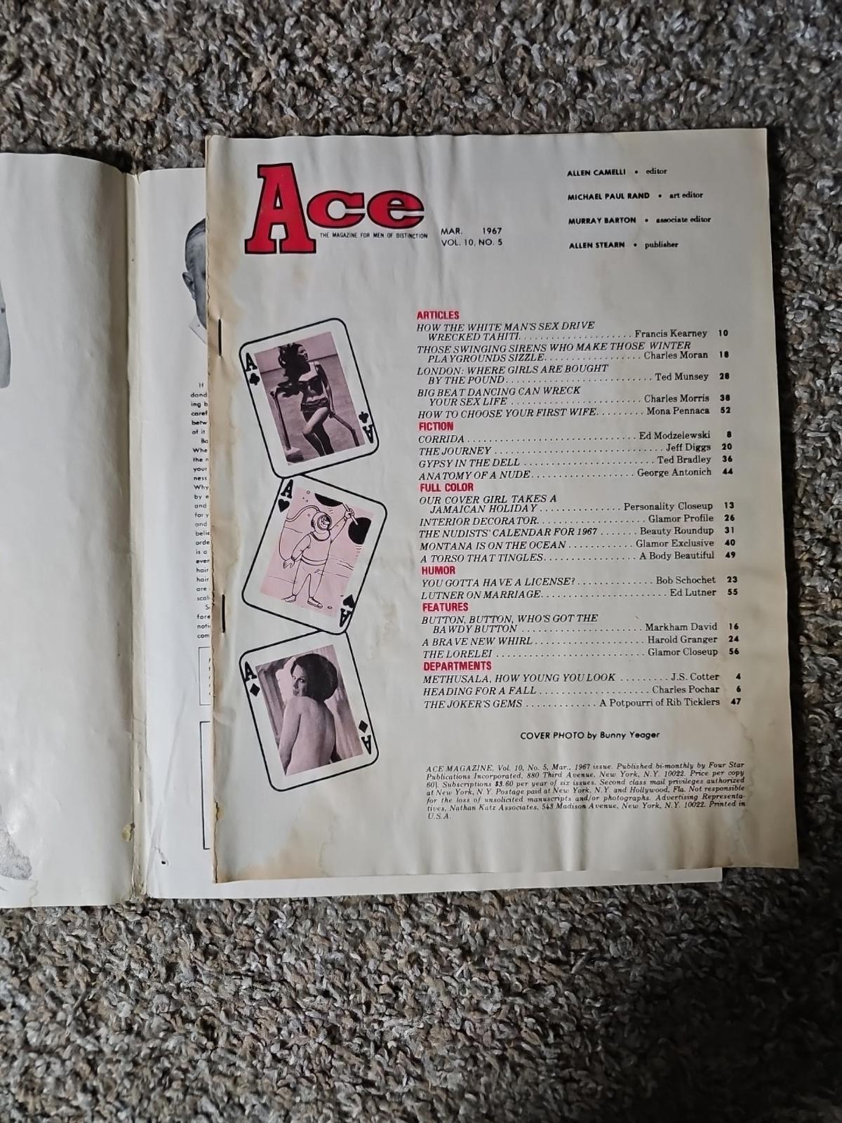 Vintage ace magazine march 1967 Vol 10 No 5