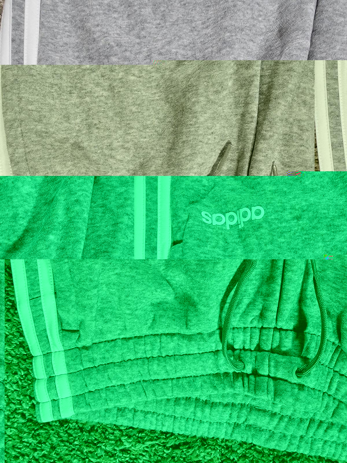 Adidas Womens Small Gray White Stripe Sweatpants Drawstring