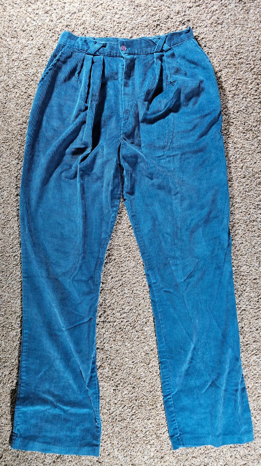 blue teal corduroy pants size 13-14 27x30