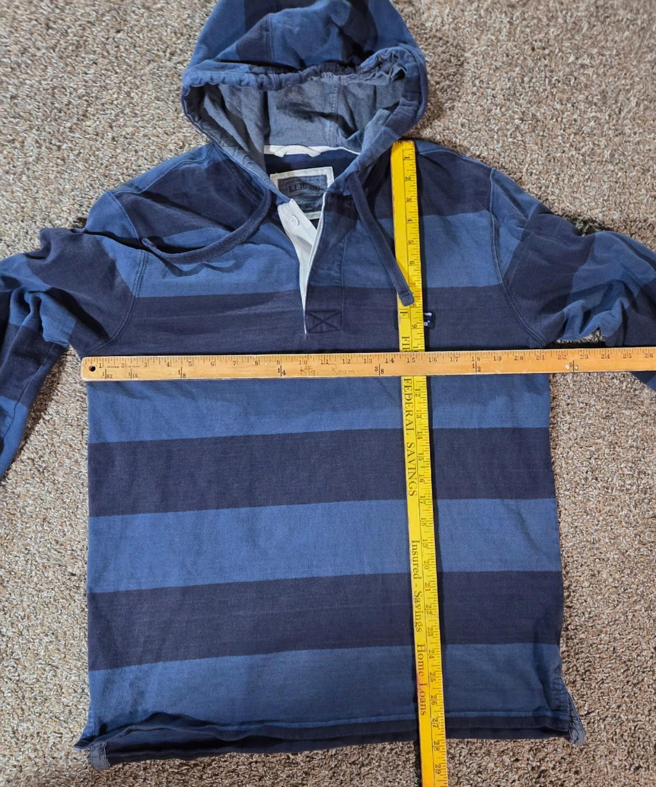 L.L. Bean Lakewashed Rugby Hoodie Mens M Traditional Fit
