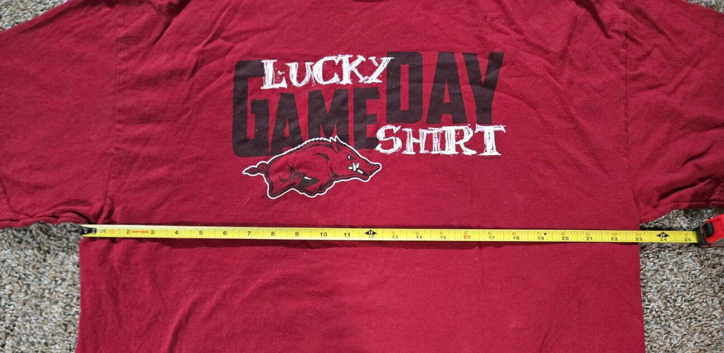 Red Arkansas Razorbacks Lucky Game Day Shirt XL