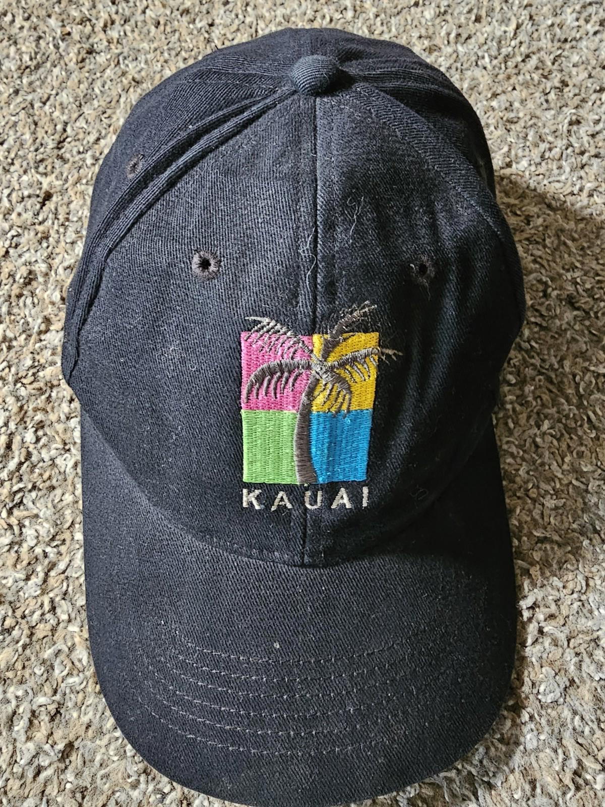 Kauai Palm Tree Color Block Baseball Hat Cap Black Snapback