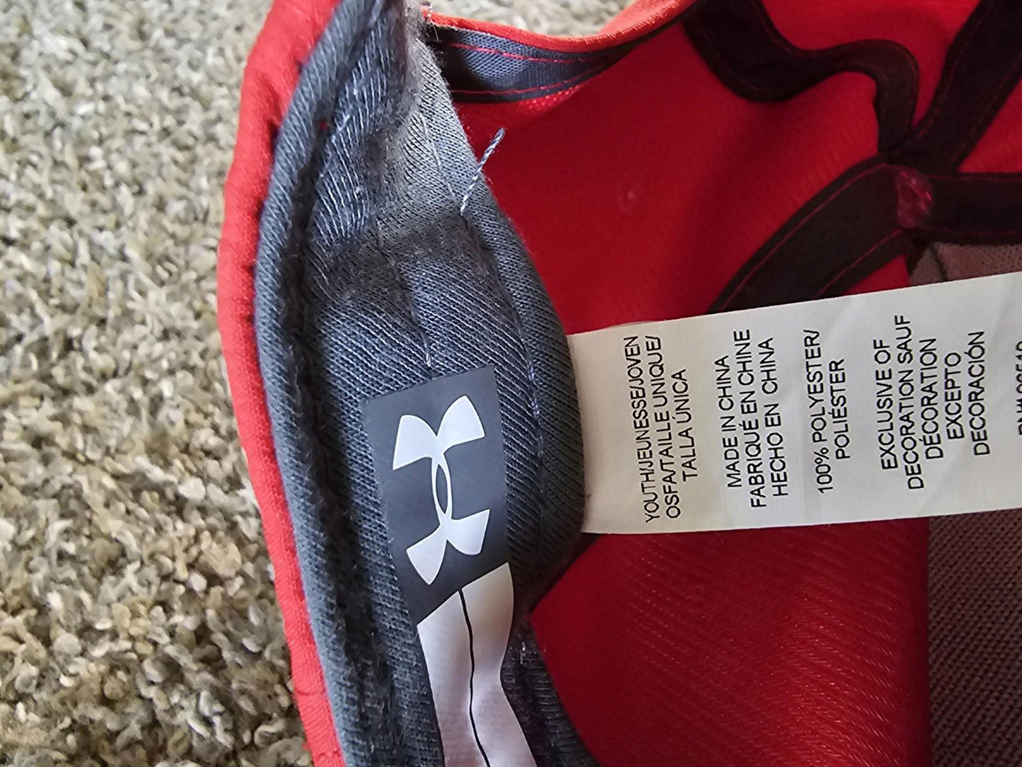 UA Under Armour Adjustable Snapback Hat Youth Size Red