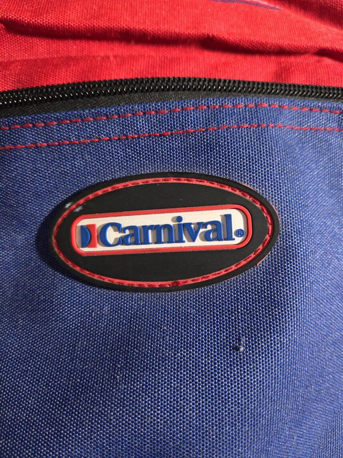 3 Piece Red And Blue  Camp Carnival Luggae Set Wheels
