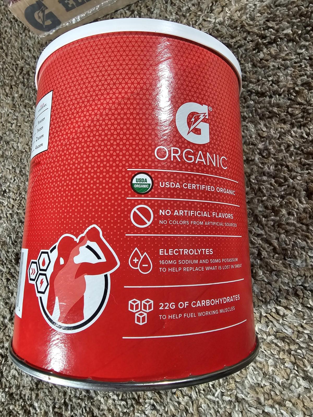 Gatorade G ESSNTL Organic Powder, Strawberry, 50.9oz Canister 3 Pack NEW SEALED