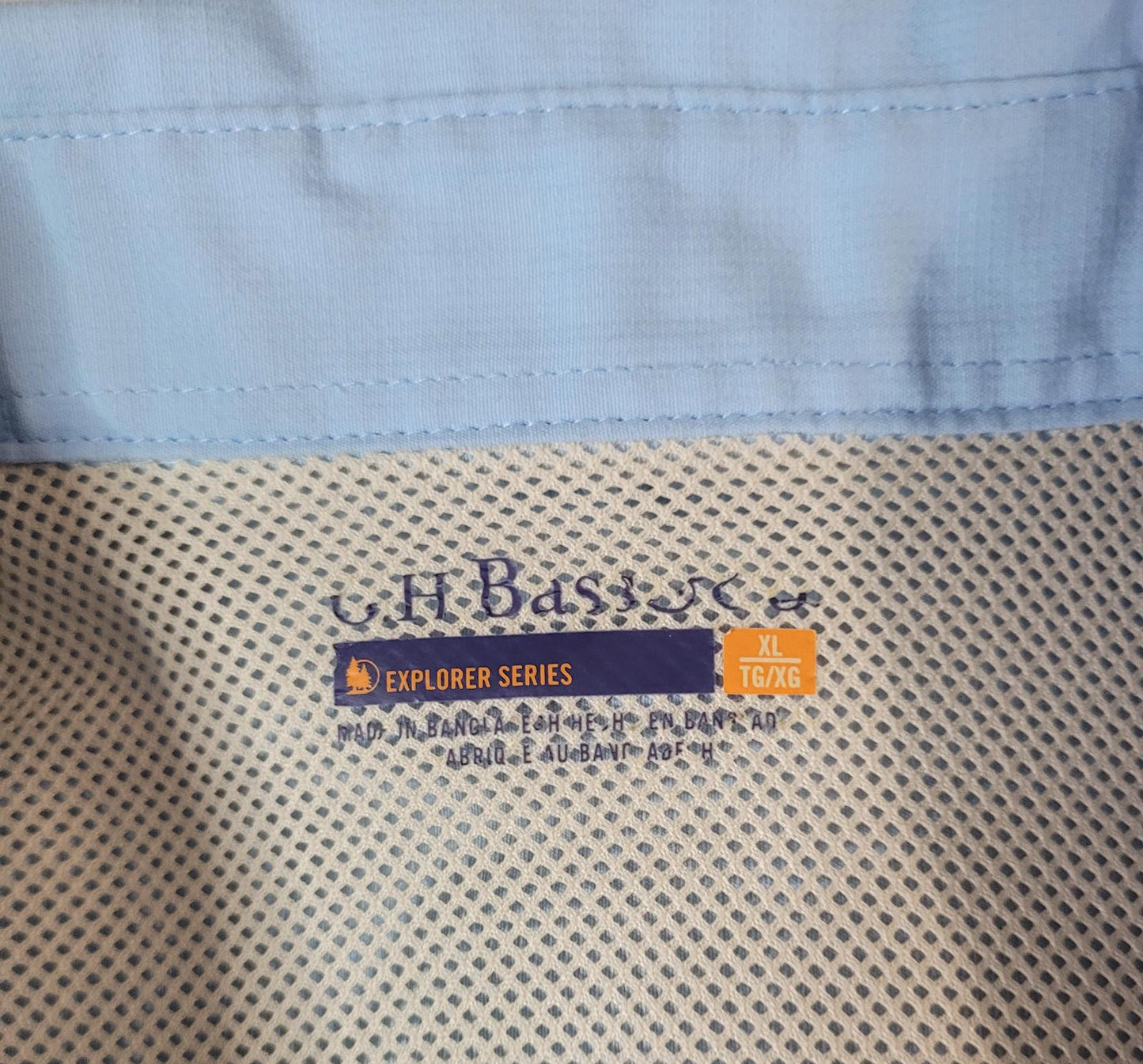 G.H.Bass & Co Mens XL Explorer Series Button Down Shirt fish