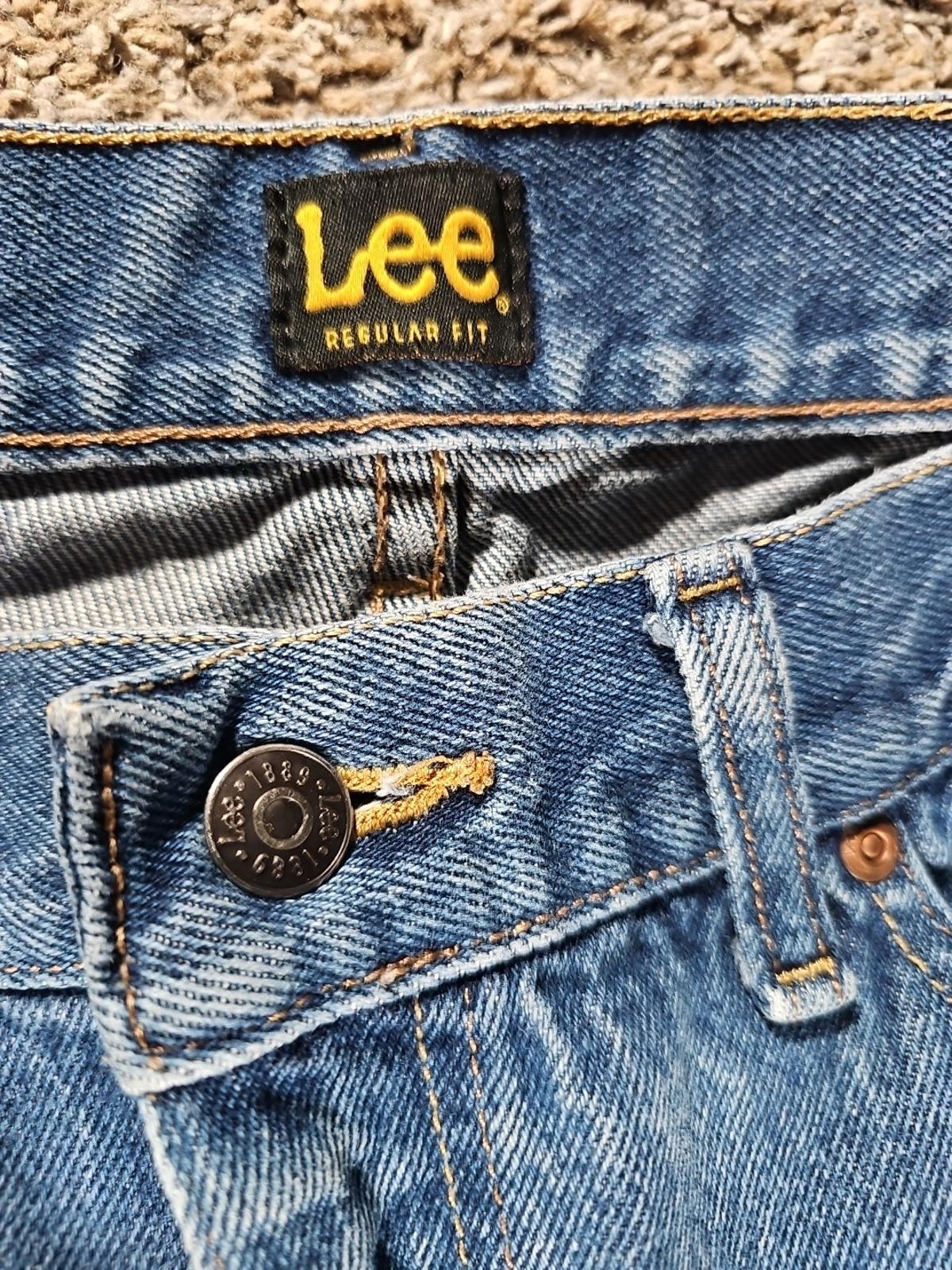 Lee Regular Fit Straight Jeans Size 38x29 Medium Wash Blue