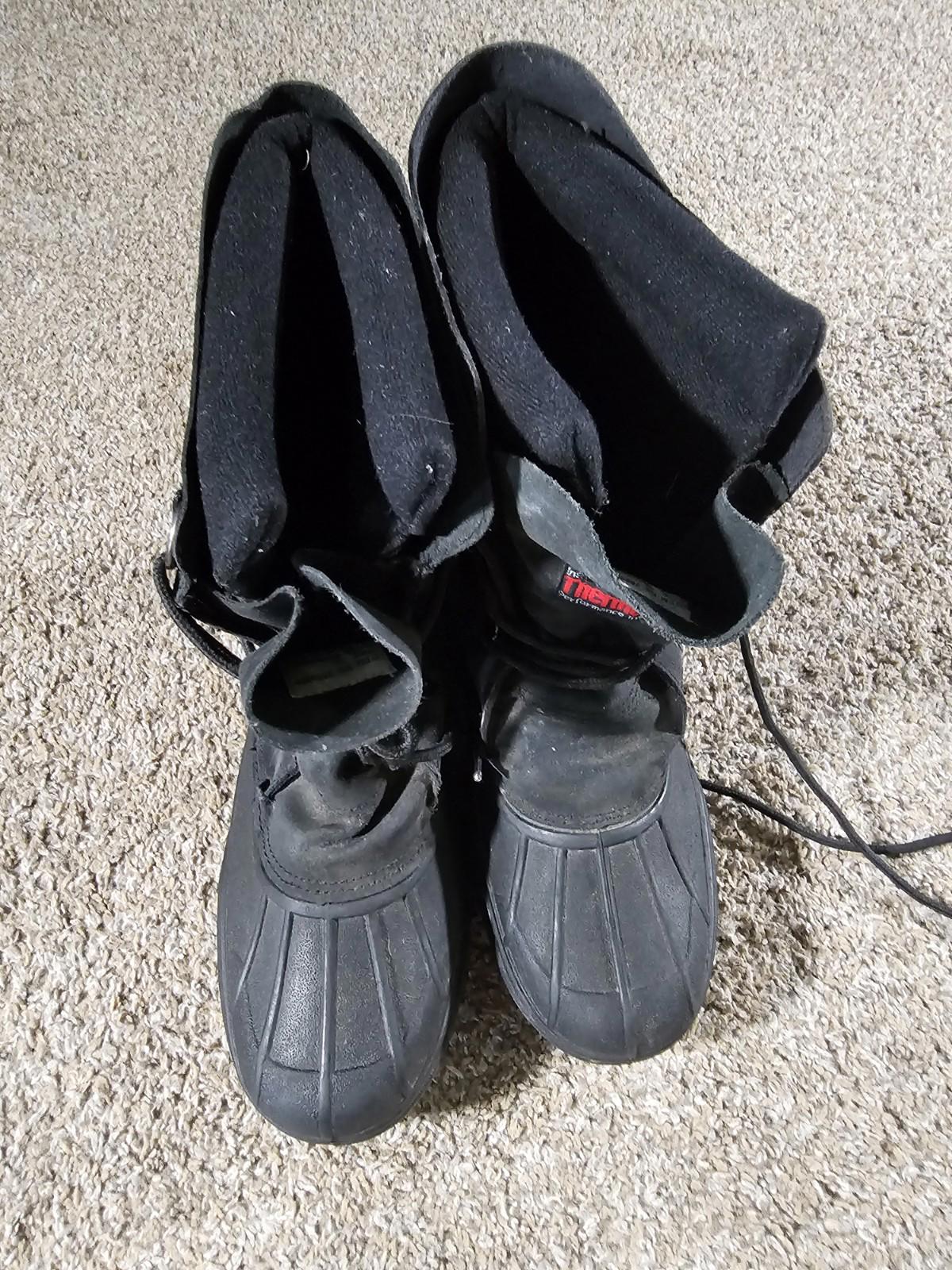 Pure Polaris Mens Snow Boots Sz 12 Black Winter ThermoLite