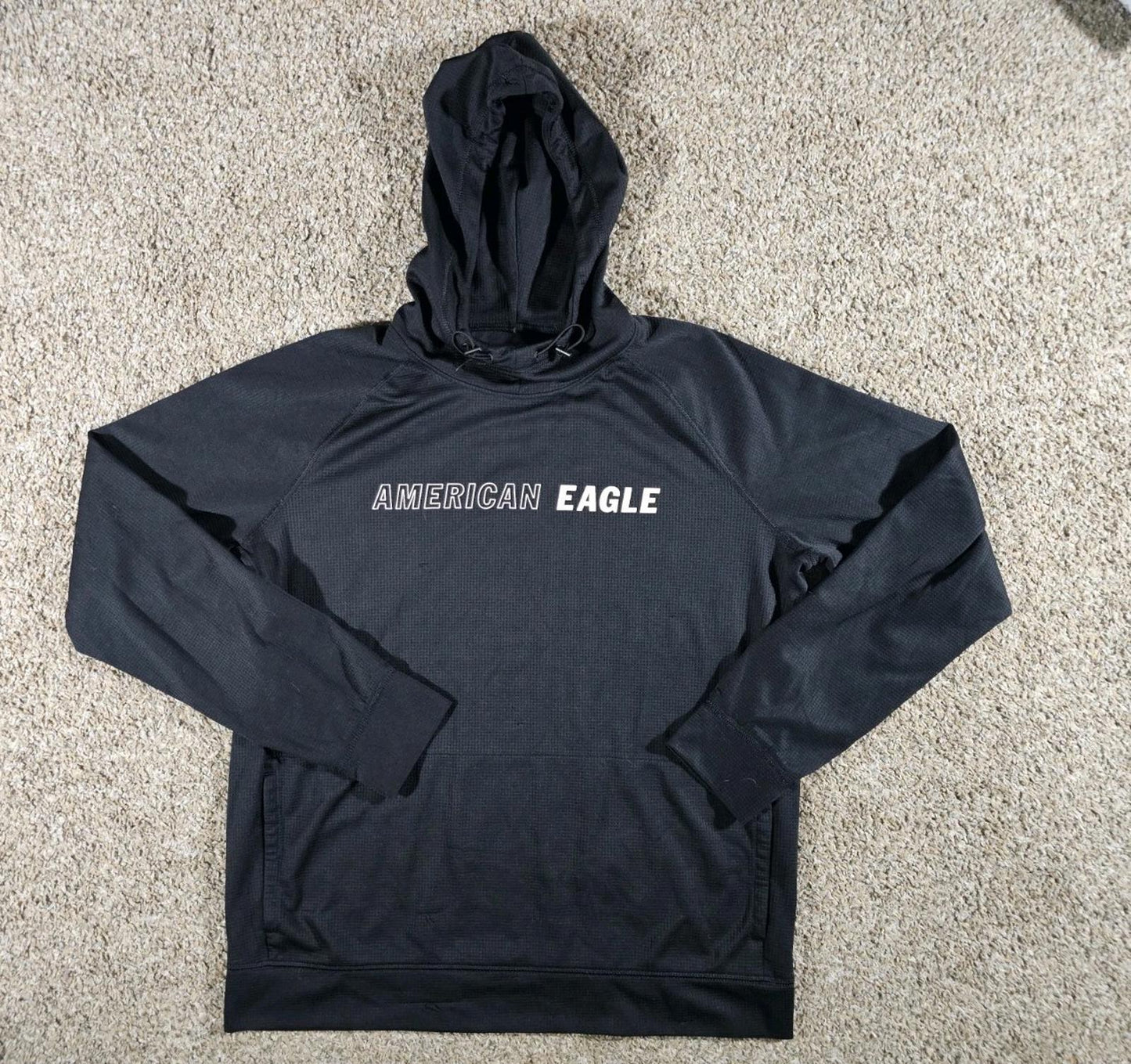American Eagle FLEX Running Hoodie Large Black Long Sleeve