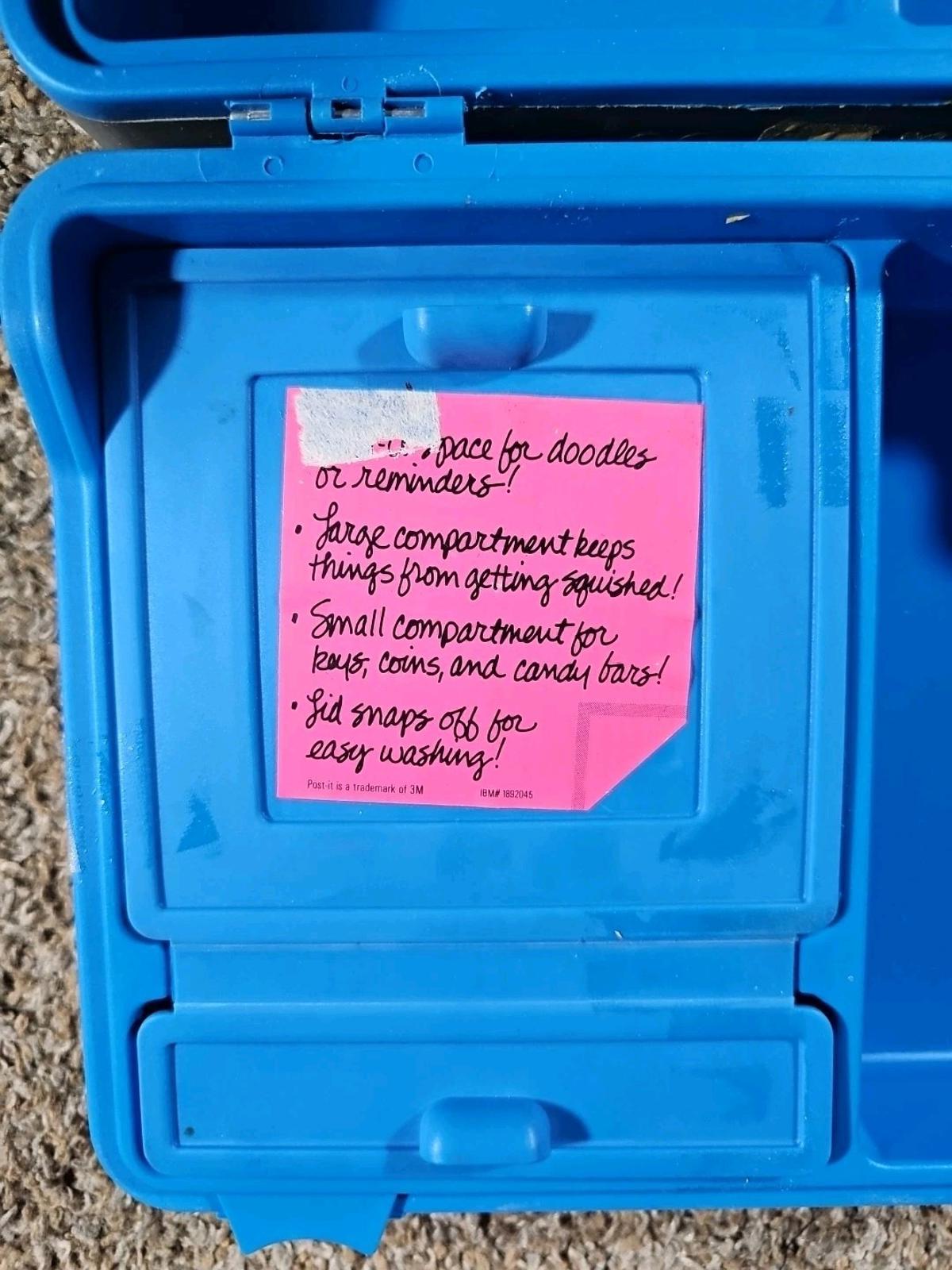Vtg Locking Igloo Lunch Box Kit Compartments Silver Blue USA Made 1995