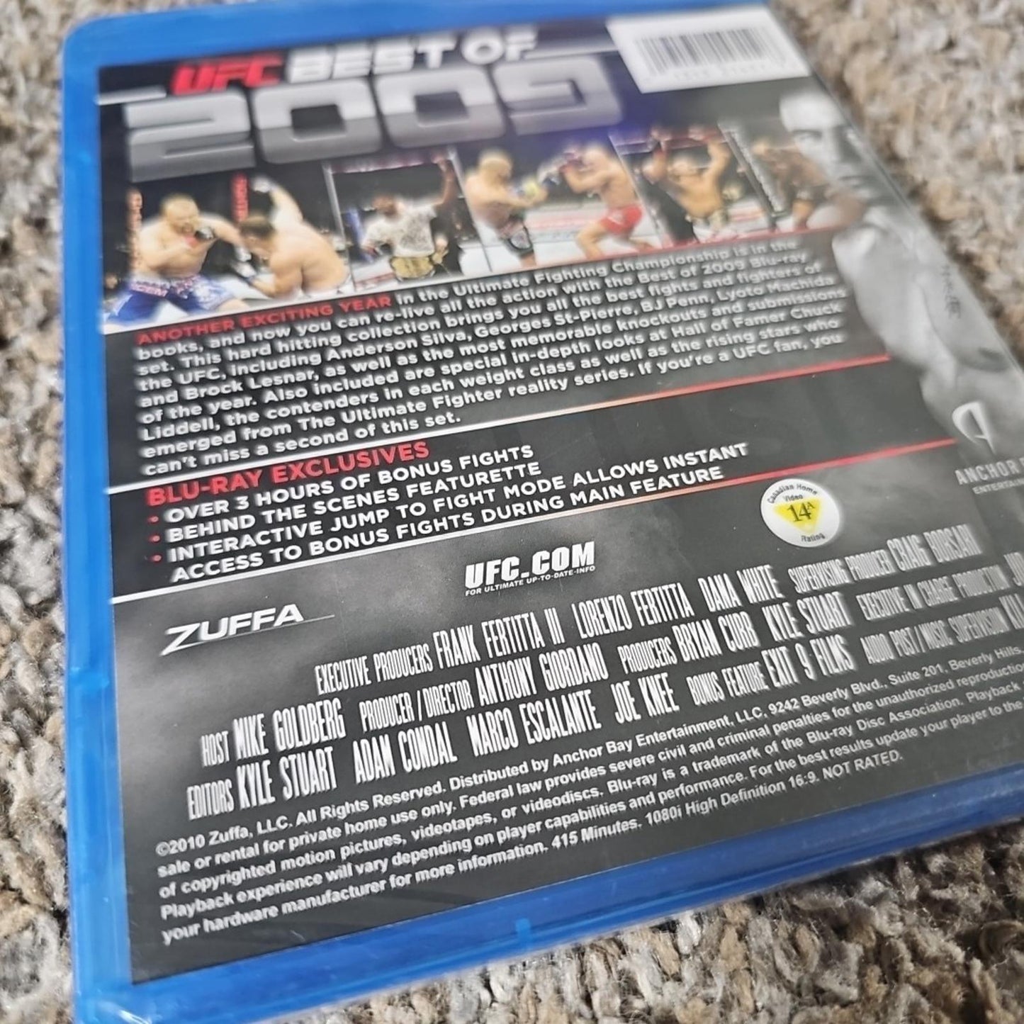 Ultimate Fighting Championship: Best of 2009 (Blu-ray Disc, 2010, 2-Disc Set)
