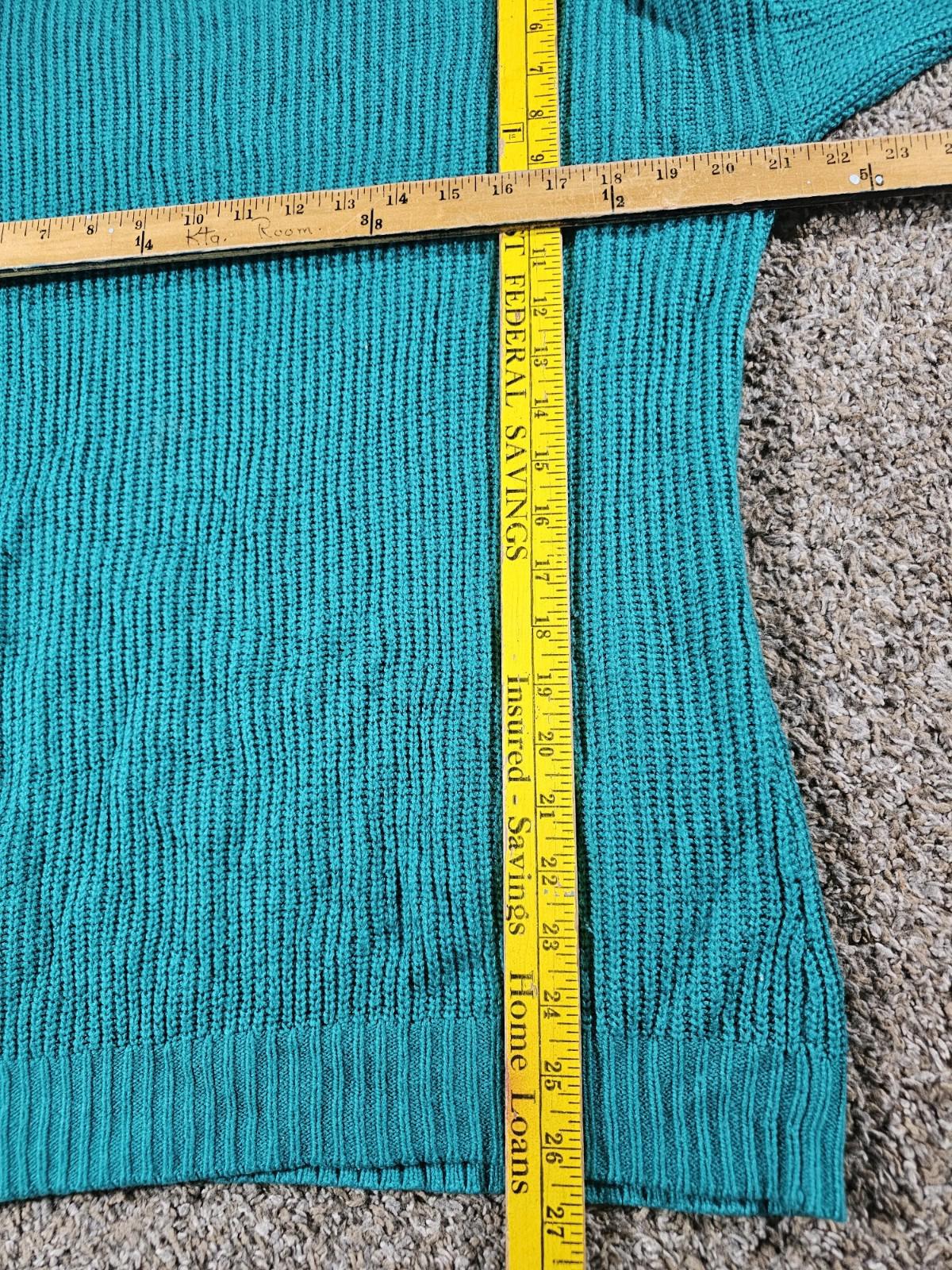 Turquoise Green No Brand No Size Cable Knit Sweater