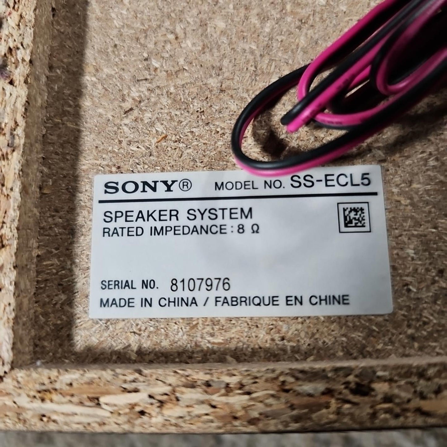 Sony SS-ECL5 Bookshelf Speakers 🎵 8-Ohm 5.25" Pair Untested Looks Good