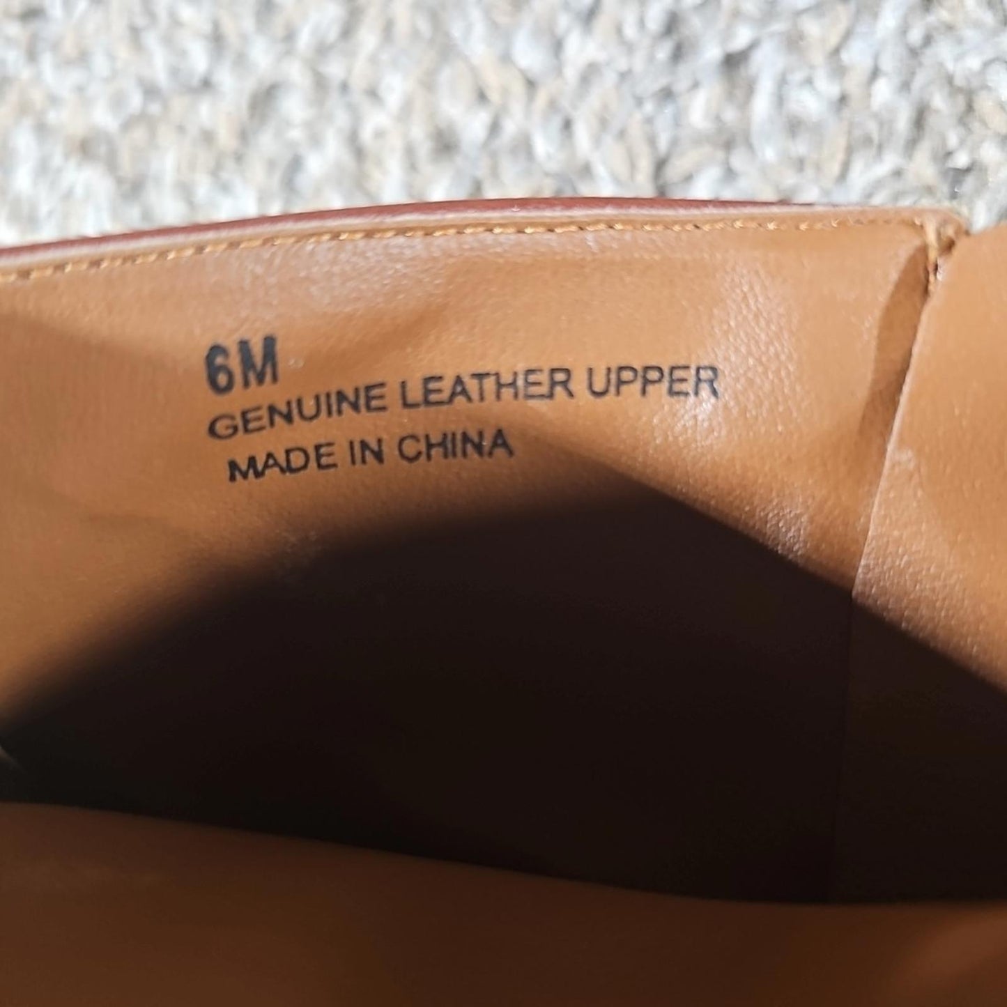 Brown Genuine Leather Side Zip Boots 6M
