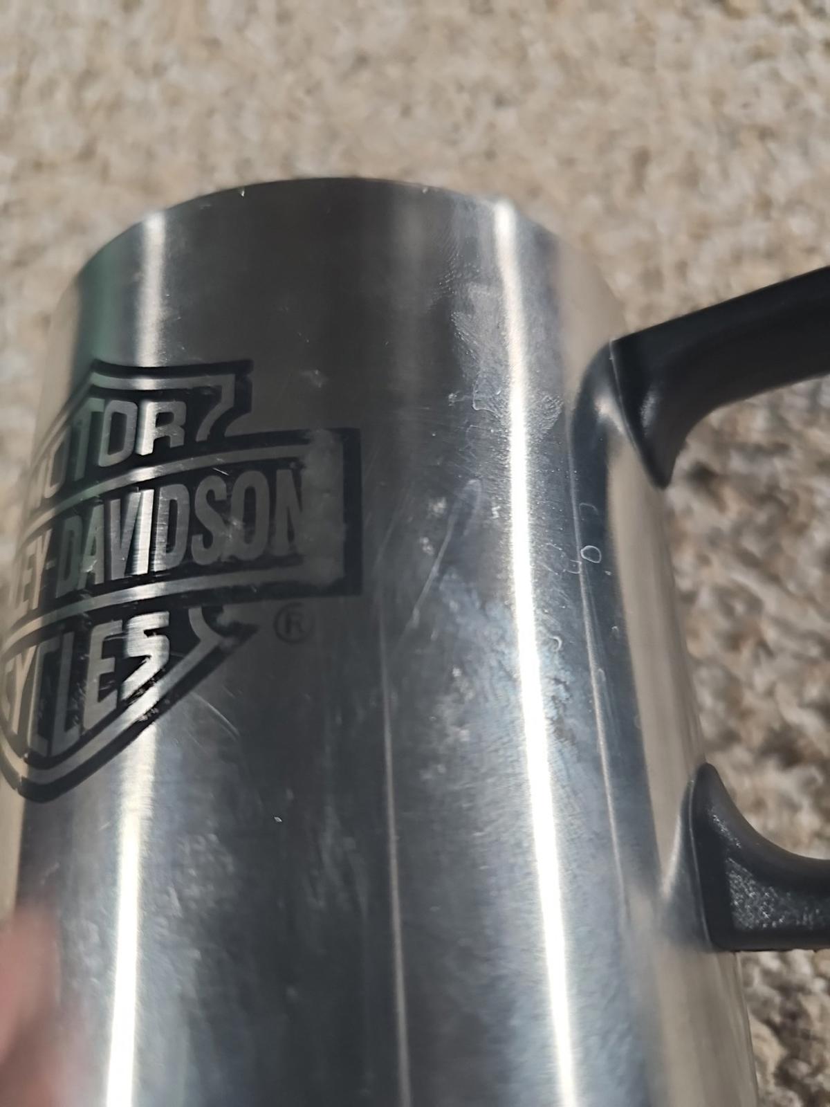 Vintage Harley-Davidson Stainless Steel Coffee Mug Cup ©1999 Bar Shield Logo