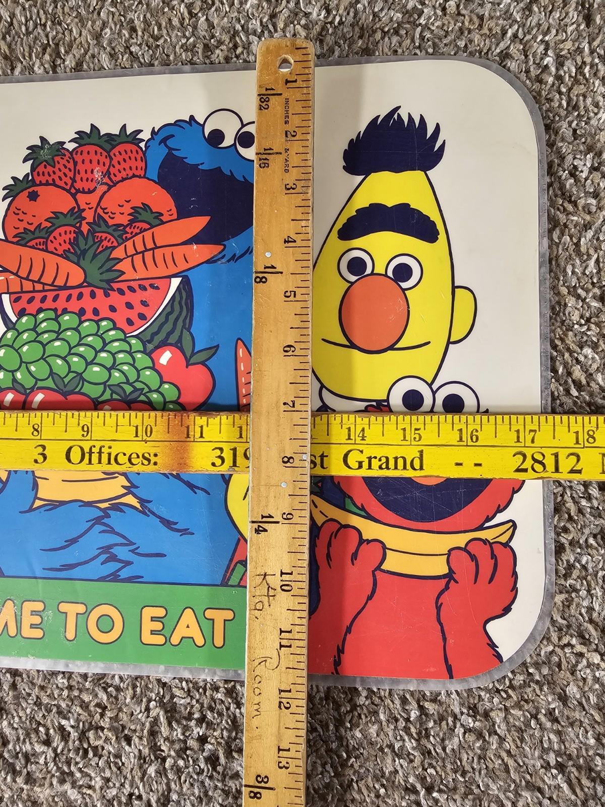 Vintage Sesame Street TIME TO EAT Double-Sided Activity Placemat 17" x 12" - USA
