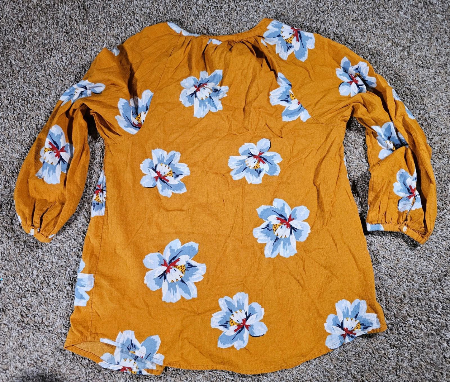 Old Navy Yellow Floral Blouse Size Small