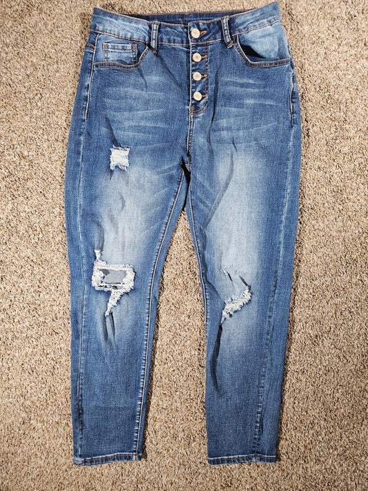 Surprise Surprise Destroyed Jeans Button Fly M APPROX 28x27