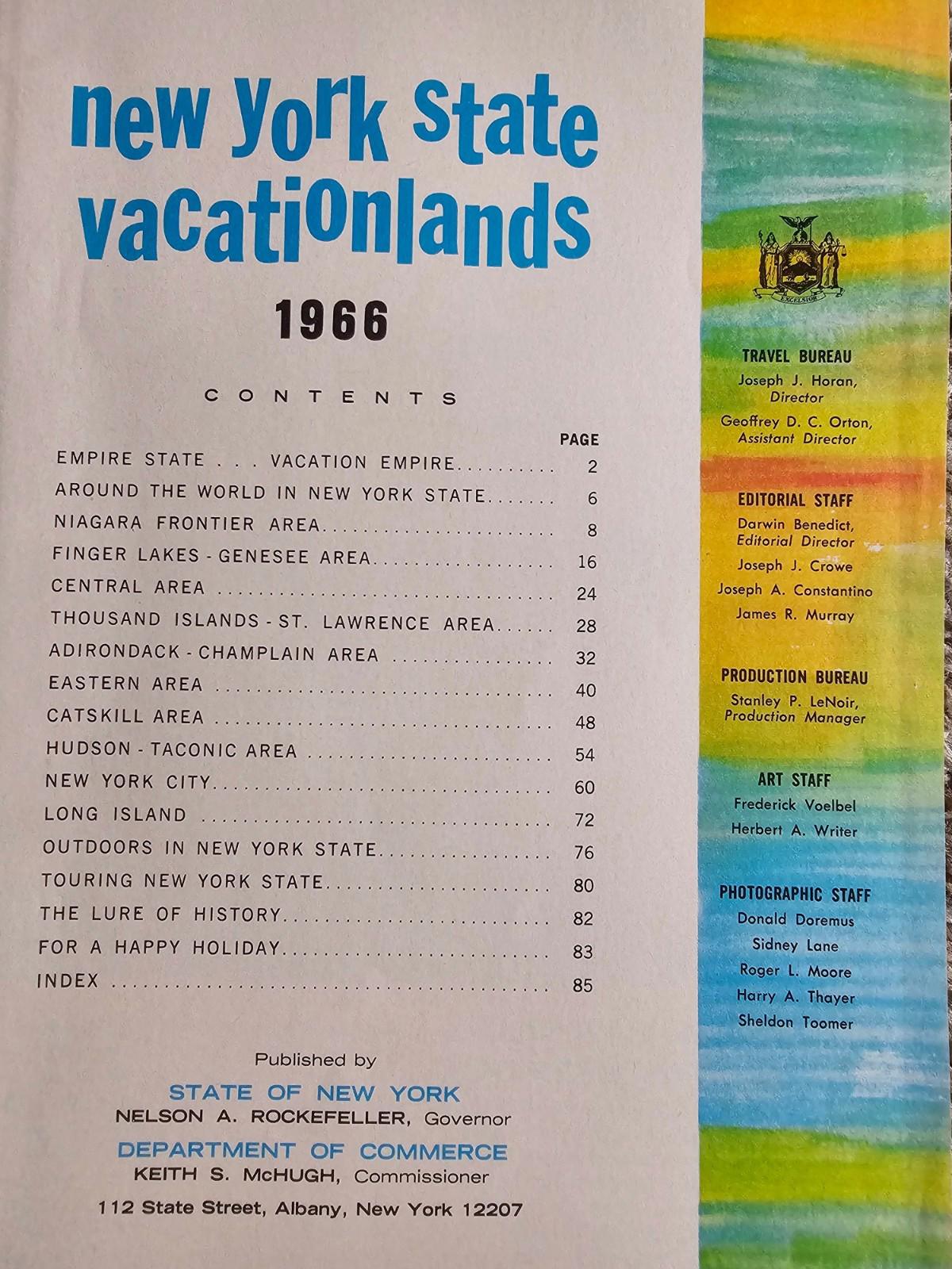 Vintage 1966 New York State Vacationlands Magazine