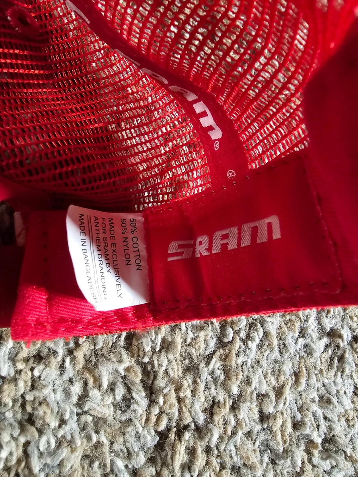 SRAM Trucker Hat Snapback Red White Mesh Cycling Adult