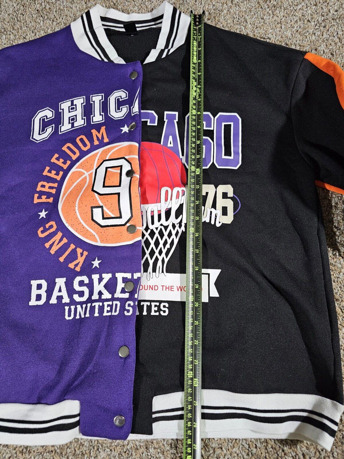 Chicago Basketball Dual Sided SHEIN Retro Varsity Jacket LG