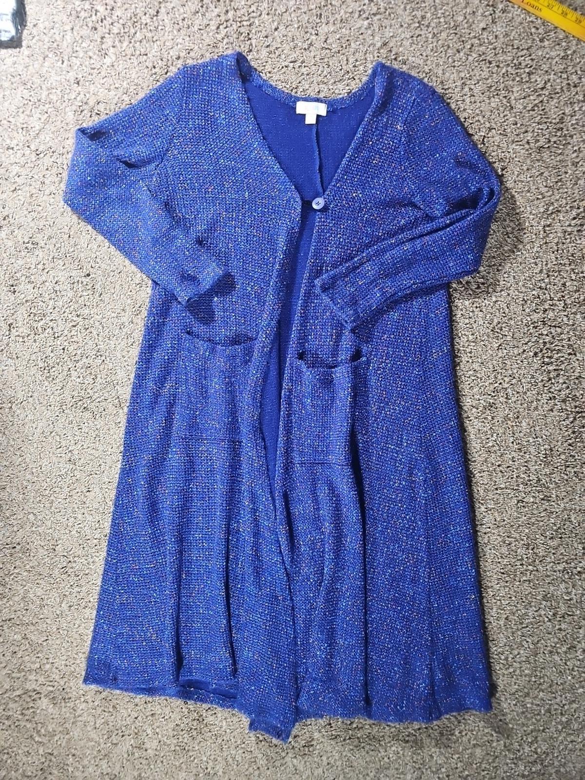 LulaRoe Womens M Cable Knit Long 1 Button Cardigan Sweater