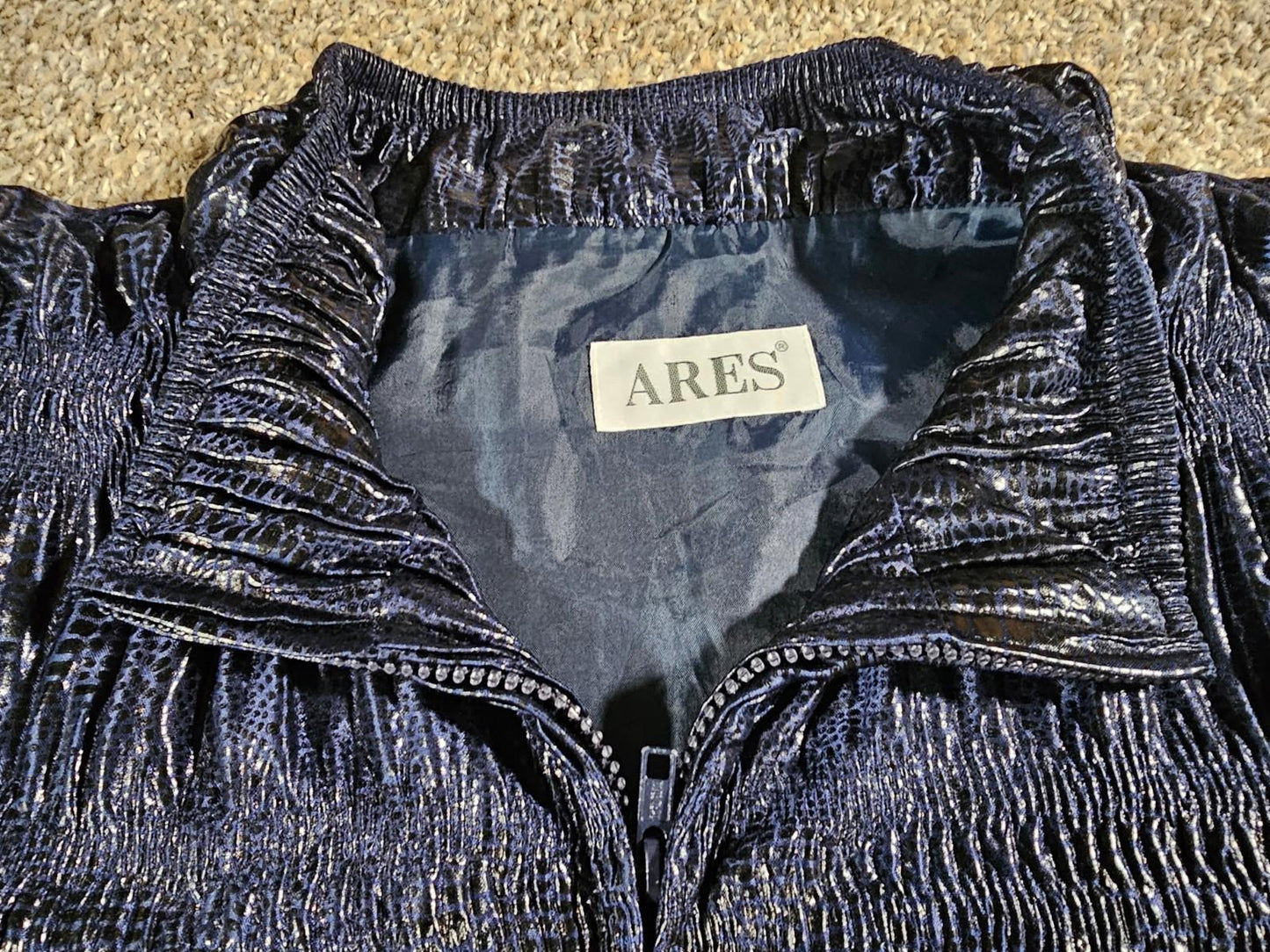 ARES fullzip ruffle jacket Black Blue SEE MEASUREMENTS