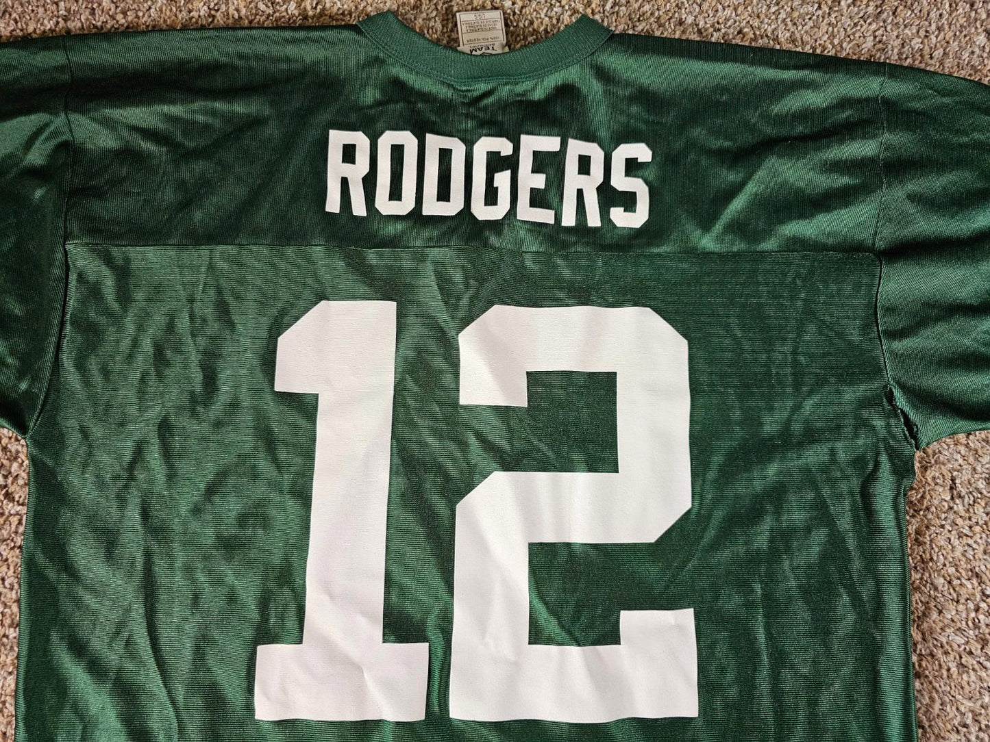 Green Bay Packers Aaron Rodgers NFL Team Apparel Green Jersey Sz Large