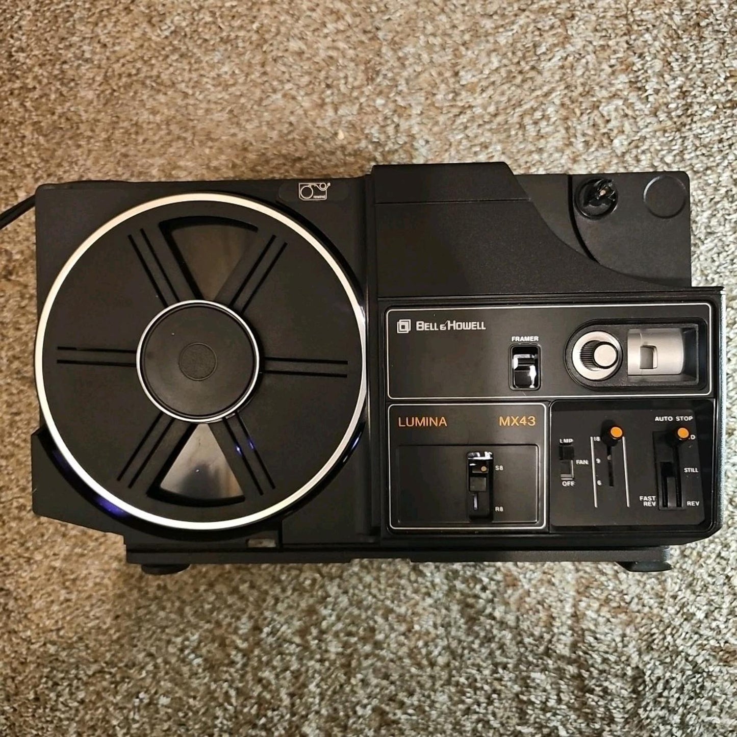 Vintage Bell + Howell Lumina II 8mm + Super 8mm Movie Projector MX 43 Tested