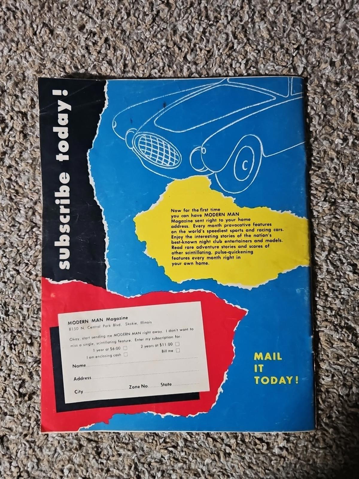 AUG. 1956 MODERN MAN MAGAZINE: HILDEGARDE NEF, HENRY MILLER, LILI ST