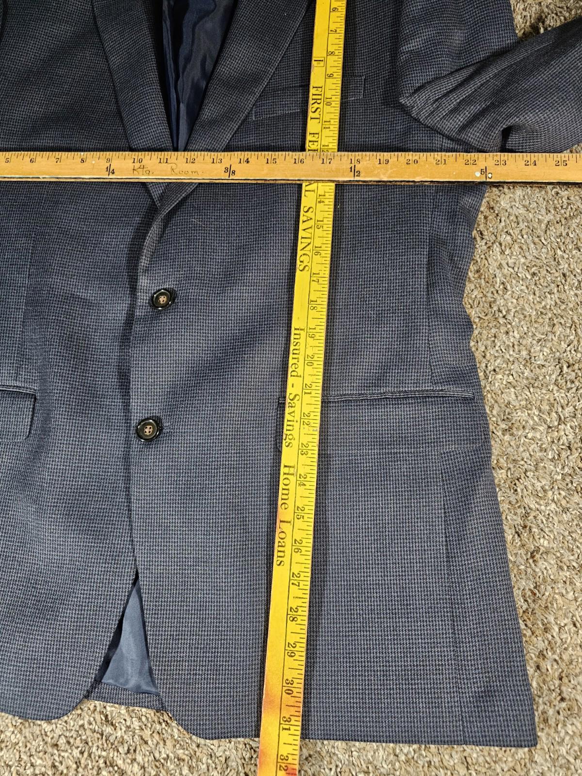 Chaps 44L Blue Houndstooth 2 Button Blazer