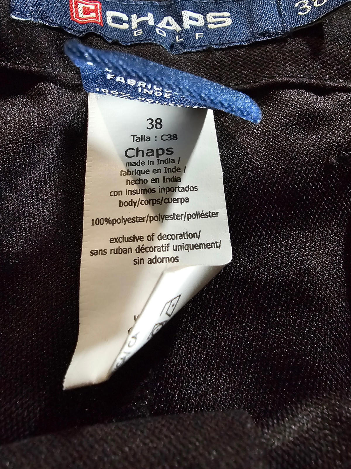 Men's Chaps Golf Shorts Black Size 38