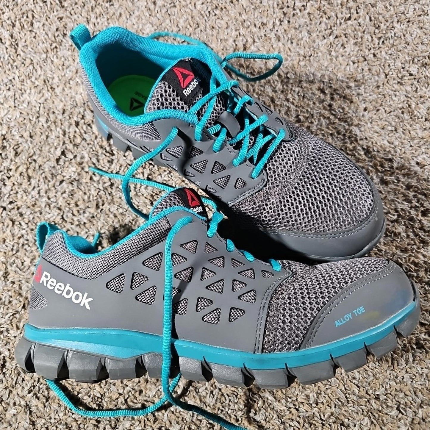 Reebok Women’s RB045 Alloy Toe Work Gray Teal Size 11M