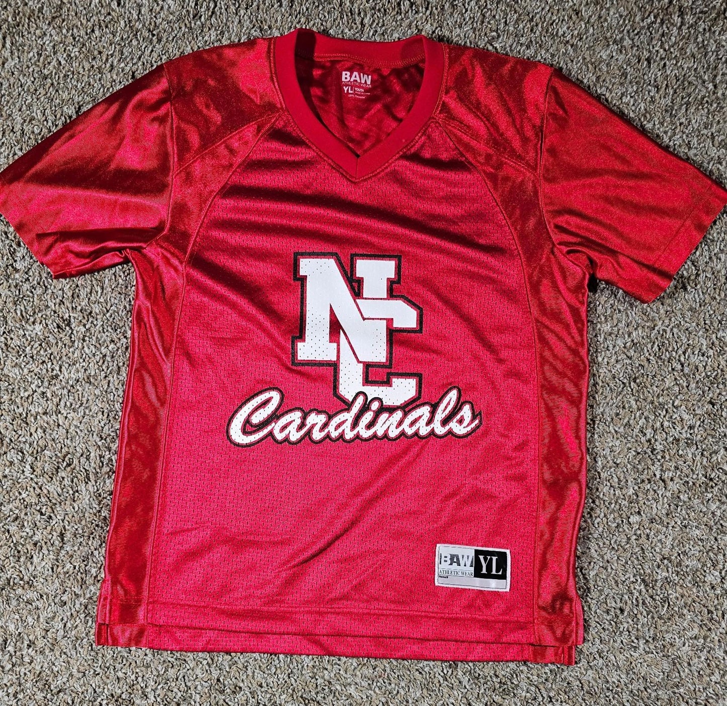 BAW Athletic Wear NC Cardinals jersey Youth Large Red