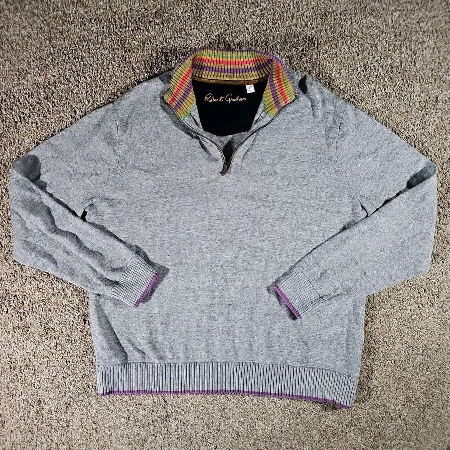 Robert Graham Knowledge Wisdom Truth XL 1/4 zip Sweater
