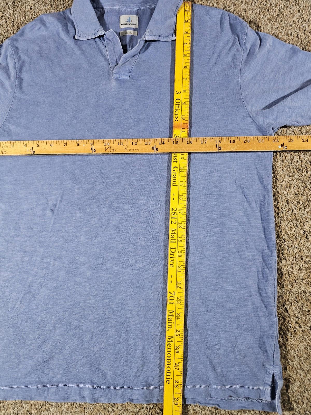Johnnie O Blue Short Sleeve Golf Casual Open Polo Mens Sz L