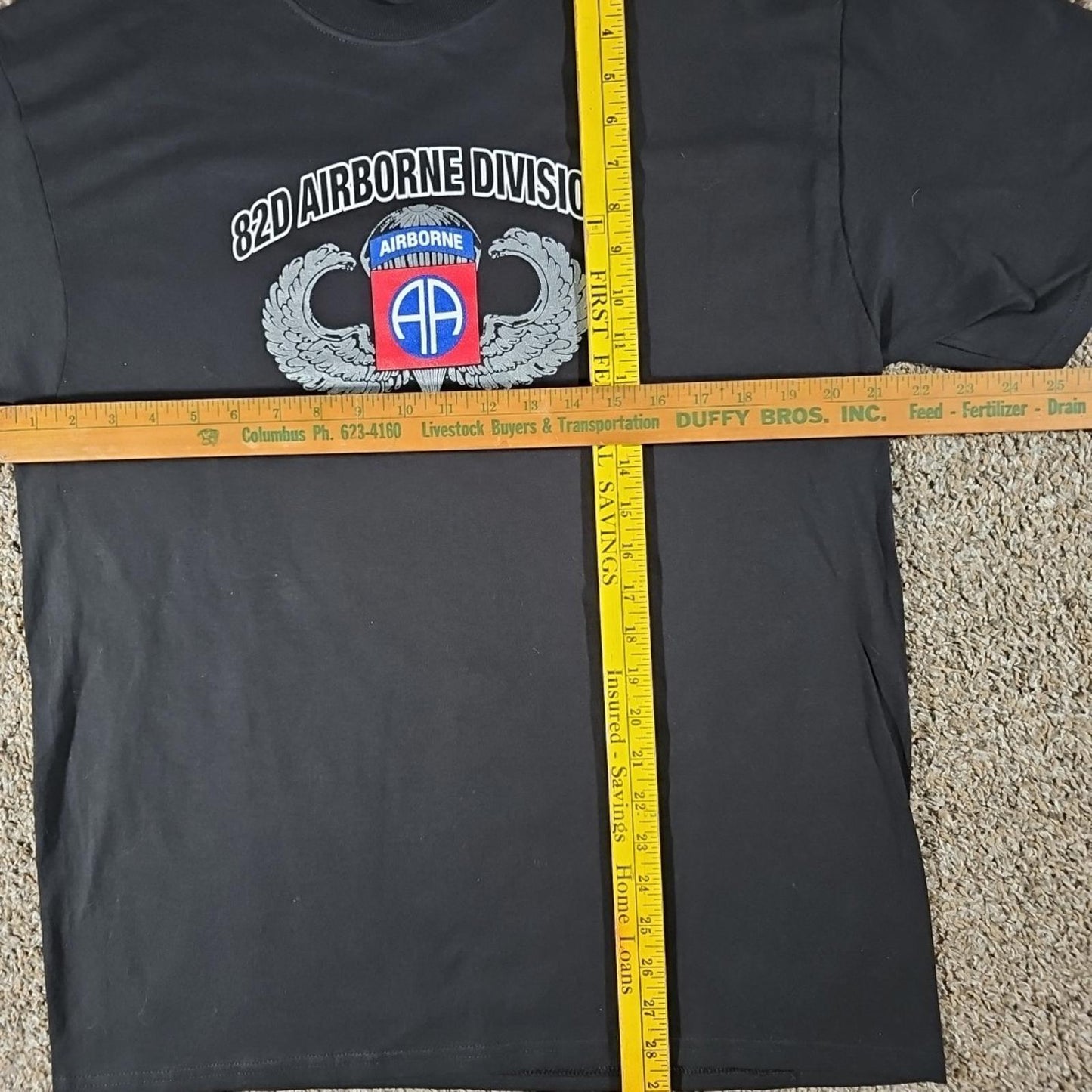 82D Airborne Division Tshirt Port & Company L Black
