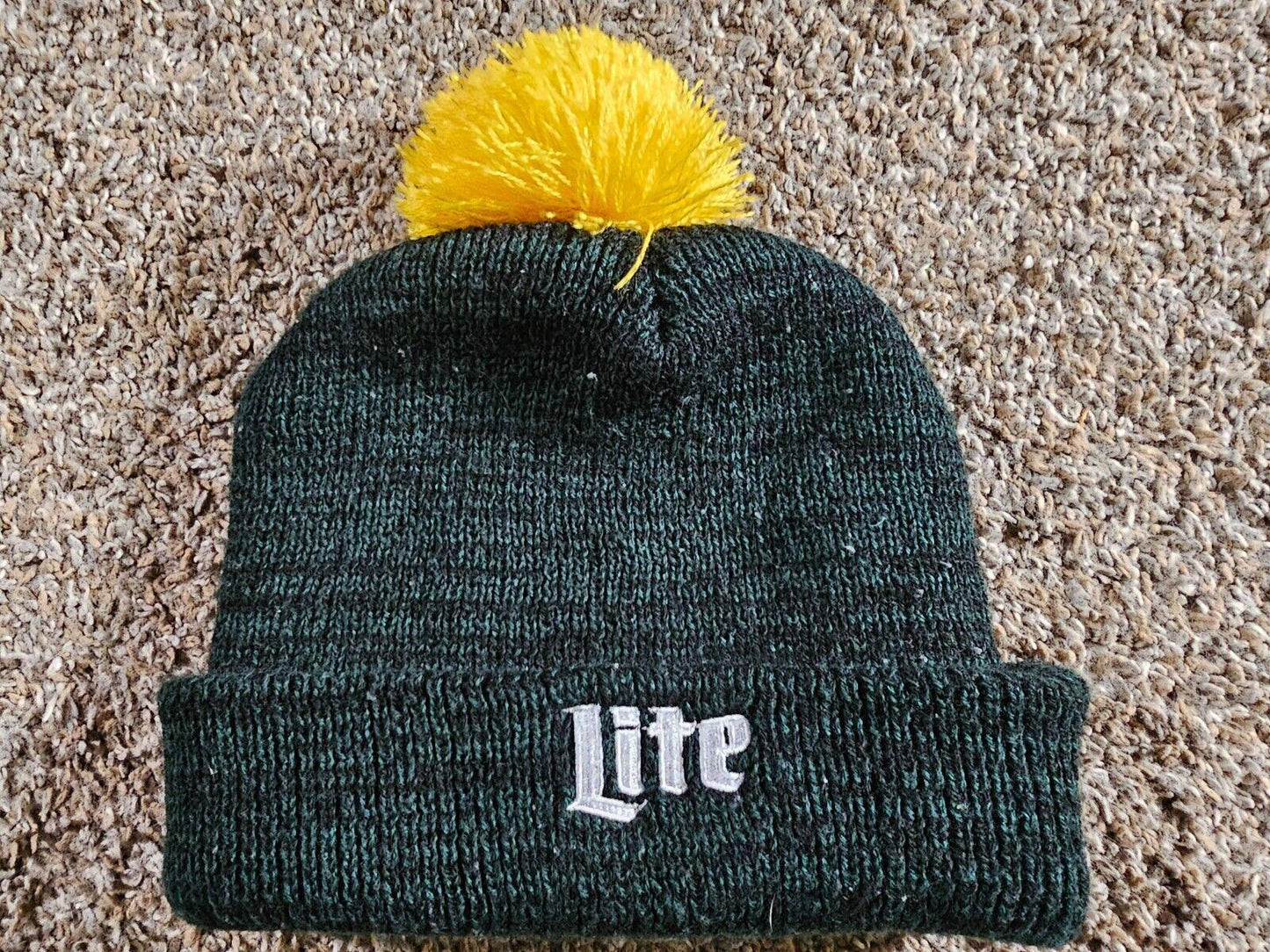 Green Bay Packers/Miller Lite Poof Beanie green Yellow