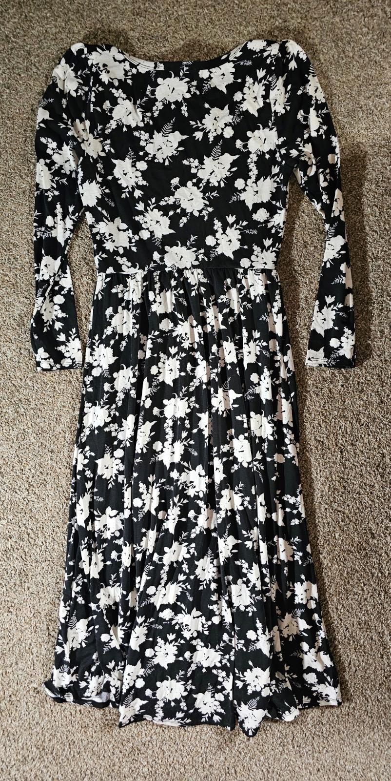 LuLaRoe Black & White Floral Dress S