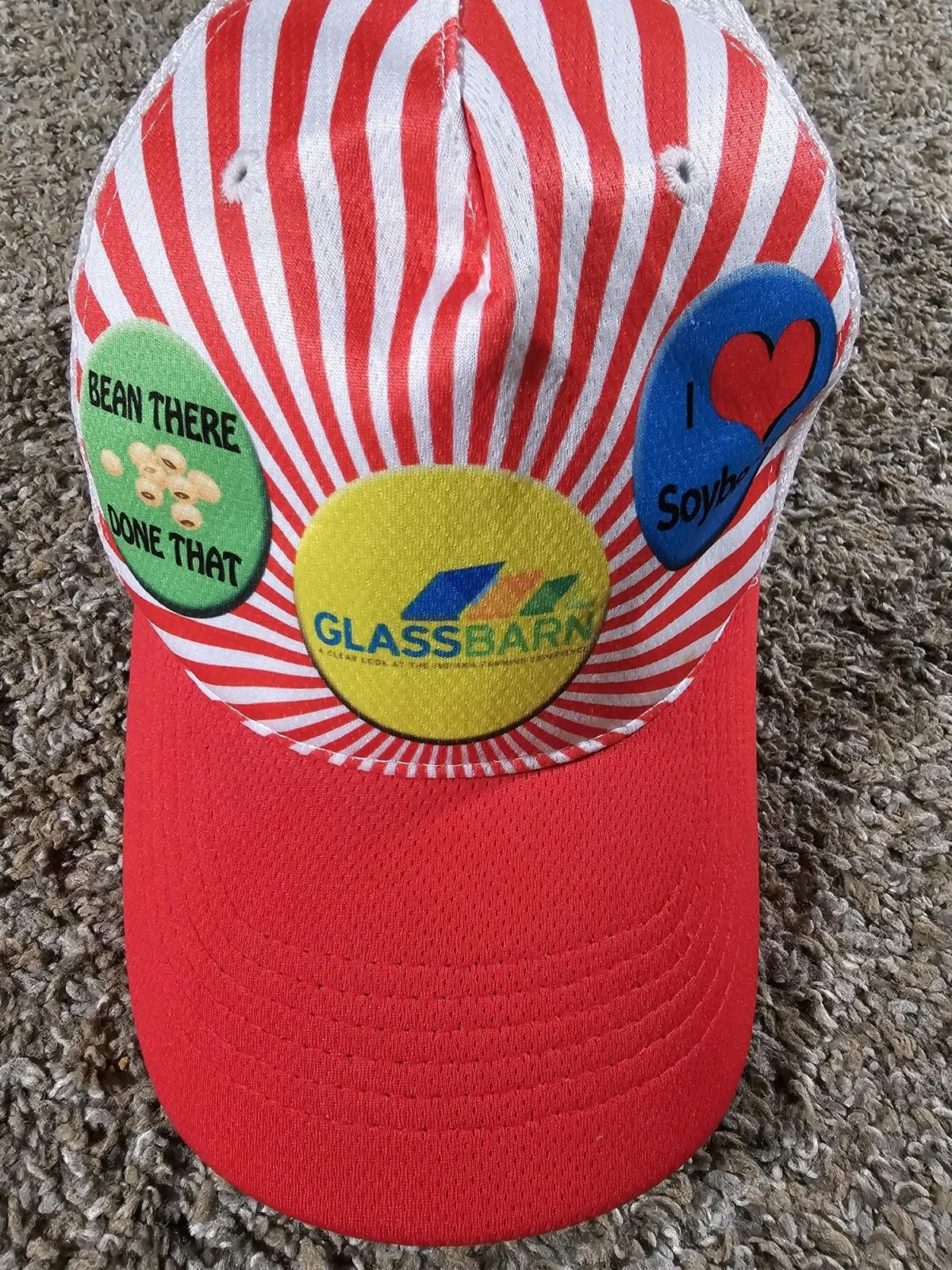 GLASSBARN hat red / white adjustable cap Soybeans
