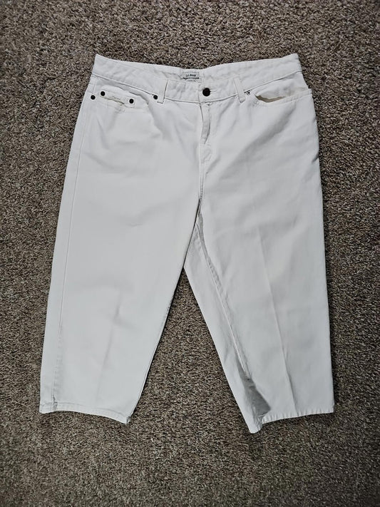LL Bean Classic Fit 16 Petite White Jeans