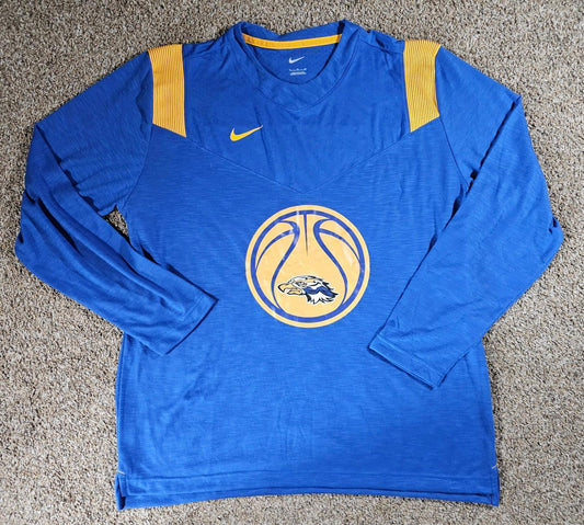 Nike Drifit Long Sleeve Eagles Basketball Shirt Blue XL