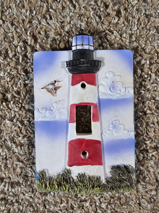 Lighthouse Single Light Switch Plate Cover Home Decor Beach Birds