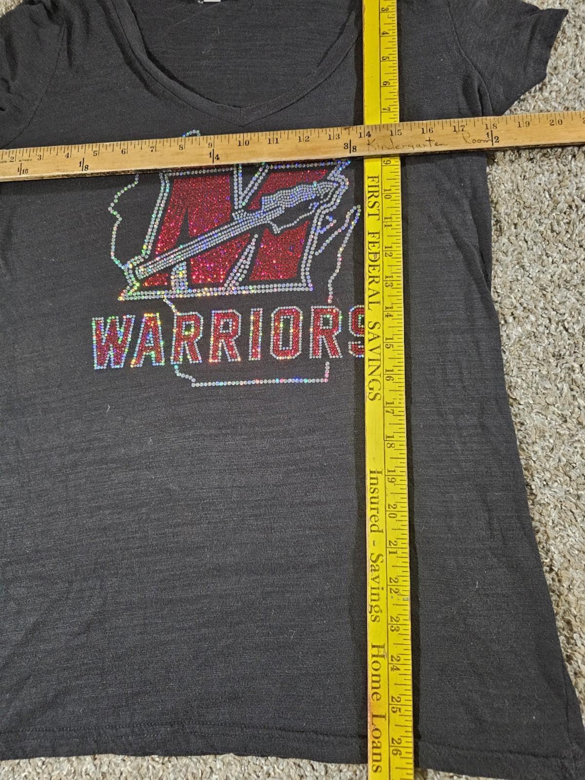 enza wonens L black vneck Wisconsin Warriors