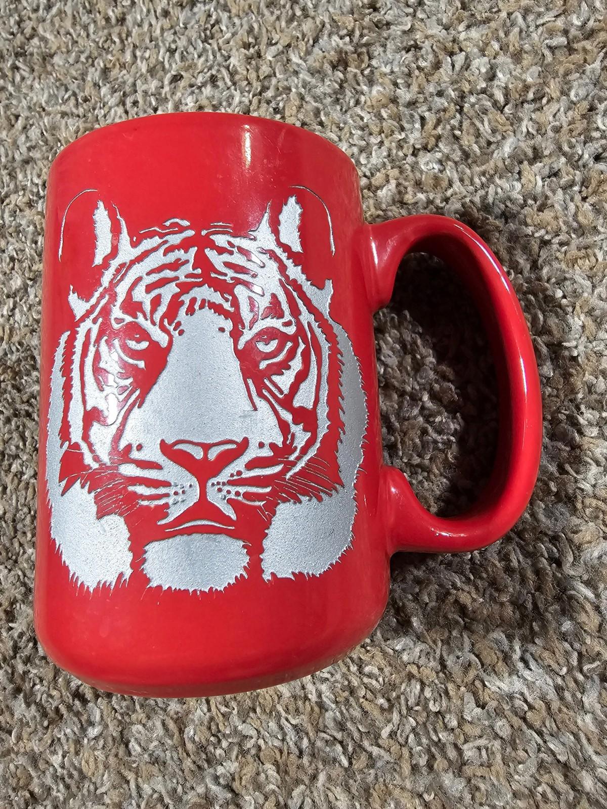 Red Etched Tiger Milwaukee County Zoo Mug