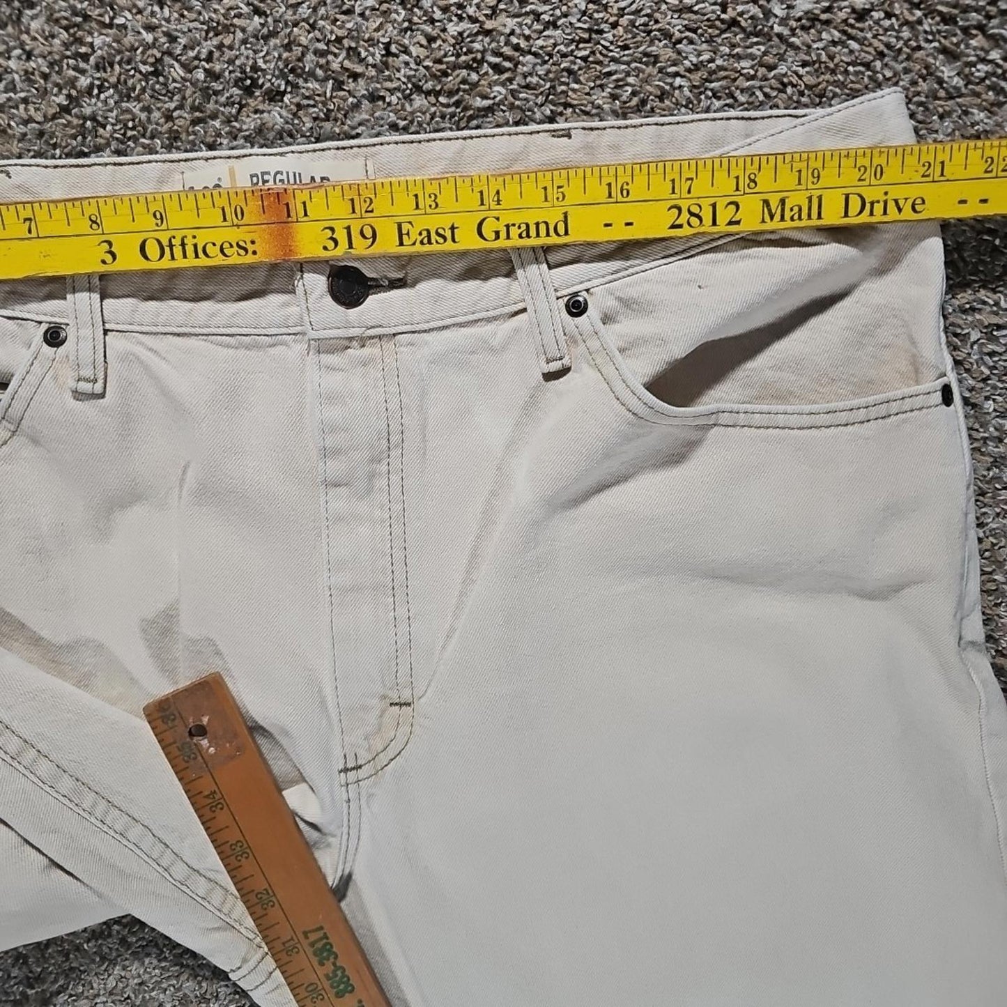 Lee Regular Fit 42x32 Beige Jeans