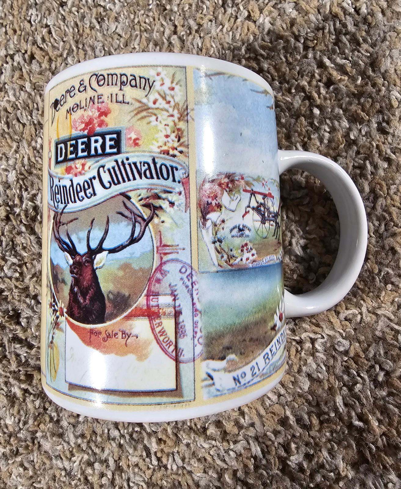 JOHN DEERE Farm Tractor "REINDEER CULTIVATOR" Logo Gibson Brand Coffee CUP / MUG
